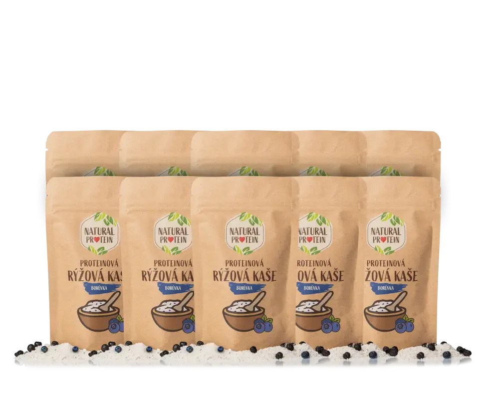 Proteínová ryžová kaša - Čučoriedka (60 g) 10 kusov