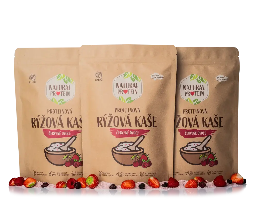 Proteínová ryžová kaša - Červené ovocie 3 kusy